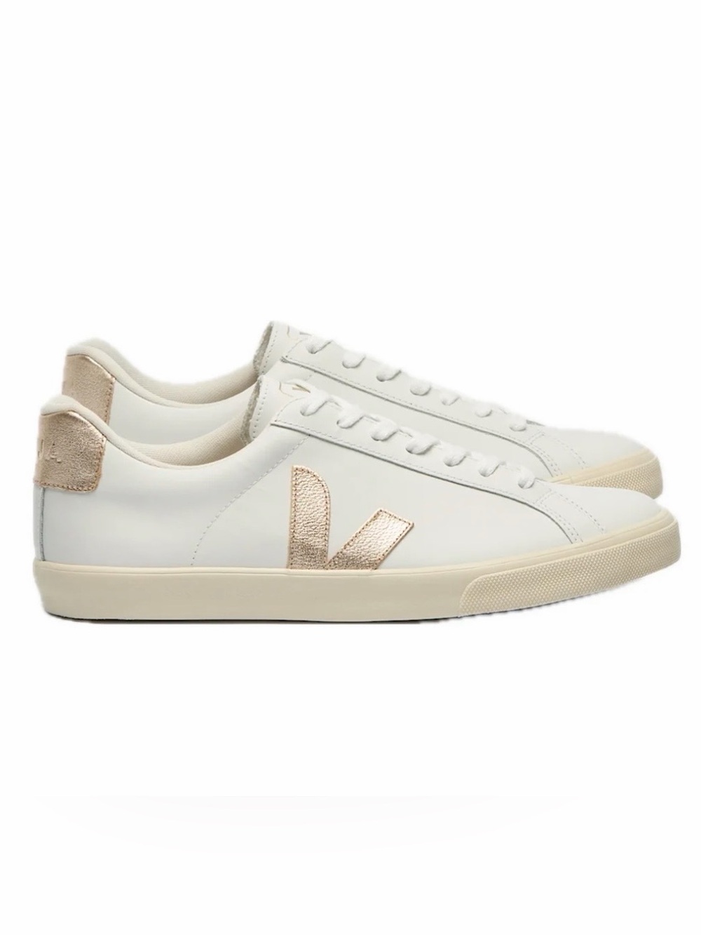 VEJA Esplar Leather Sneaker in Extra White/Platine (Rose Gold) size 37